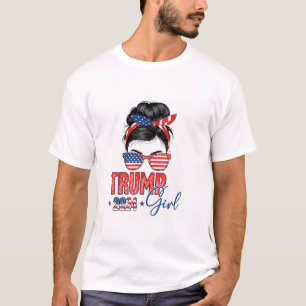 Trump Mädchen Lustiges Unordentliches Haar T-Shirt