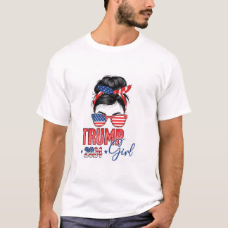 Trump Mädchen Lustiges Unordentliches Haar T-Shirt