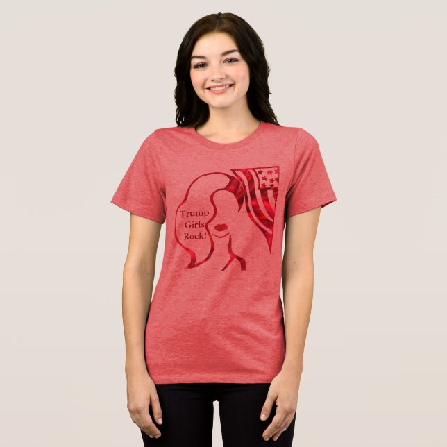 TRUMP MÄDCHEN ROCK! T-Shirt Tri-Blend Shirt (Vorderseite voll)