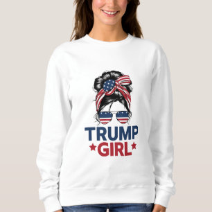 Trump Mädchen Unordentlicher Dutt Trump 2024 Wahl Sweatshirt
