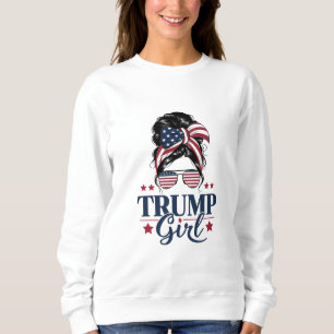 Trump Mädchen Unordentlicher Dutt Trump 2024 Wahl  Sweatshirt