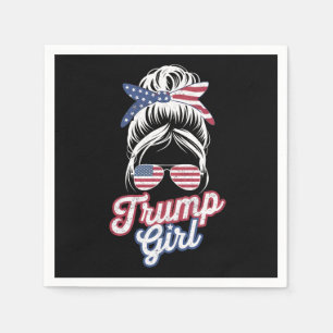 Trump Mädchen Unordentlicher Dutt Vintage USA Amer Serviette