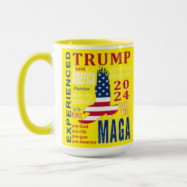 Trump MAGA 2024 Text Collage Yellow Tasse