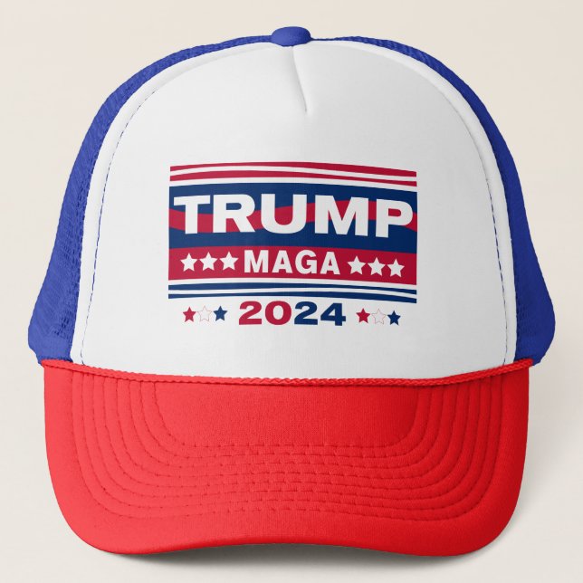 TRUMP~MAGA~2024 TRUCKERKAPPE (Vorderseite)