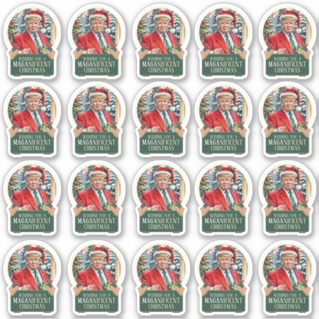 Trump MAGA - Stickers de vinyle de Noël (Devant)