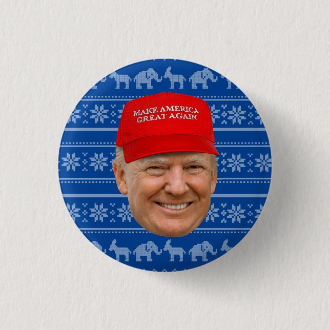 TRUMP MAGA Weihnachten Button (Vorderseite)