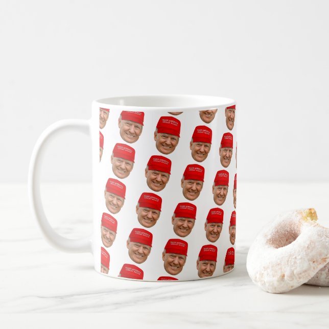 TRUMP MAGA Weihnachten Kaffeetasse (Mit Donut)