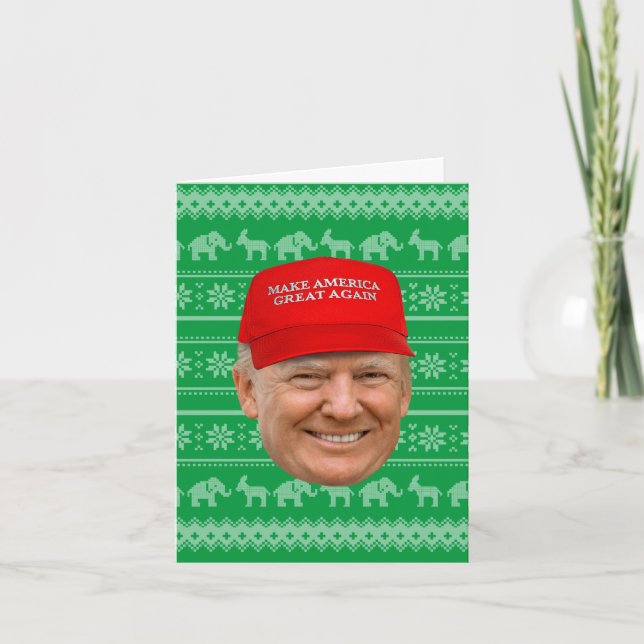 TRUMP MAGA Weihnachten Karte (Vorderseite)