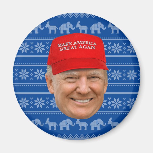 TRUMP MAGA Weihnachten Magnet (Vorne)