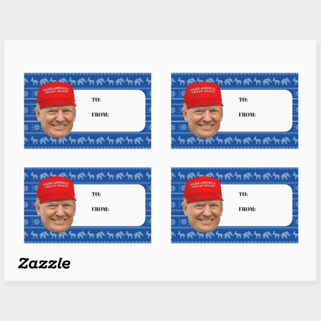 TRUMP MAGA Weihnachten Rechteckiger Aufkleber (Blatt)