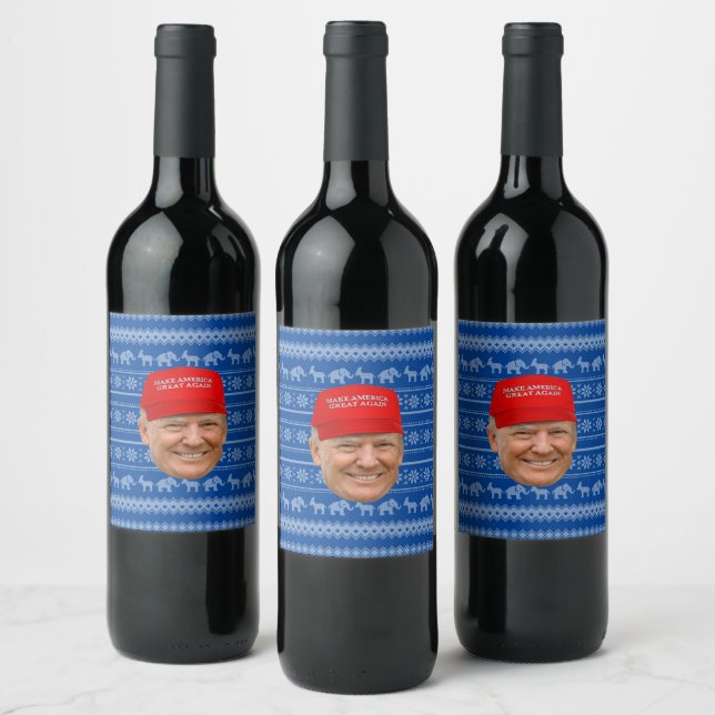 TRUMP MAGA Weihnachten Weinetikett (Flaschen)