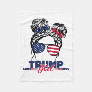 Trump Mama Einweihung Tag 2025 Messy Bun American Fleecedecke