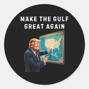 Trump Map Willkommen am Golf von Amerika Runder Aufkleber