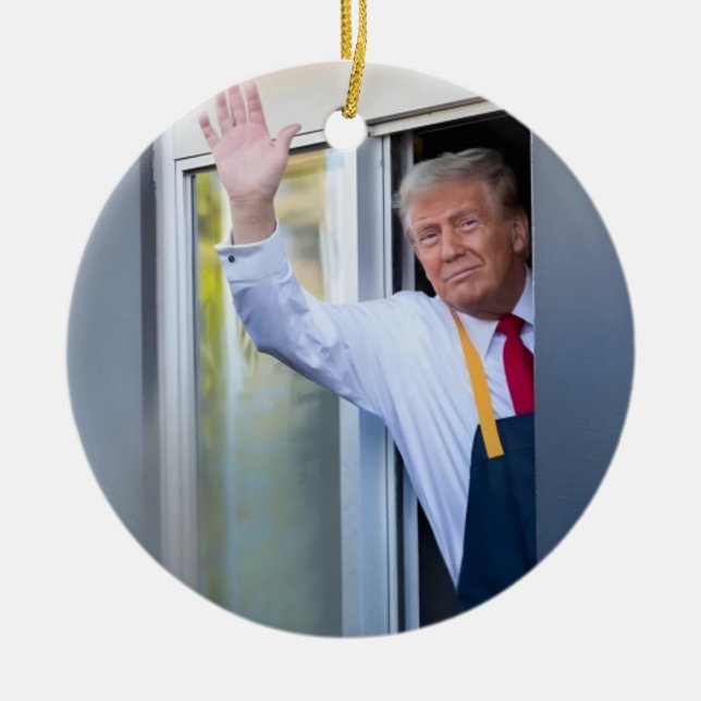 Trump McDonalds Ornaments Keramik Ornament (Vorne)