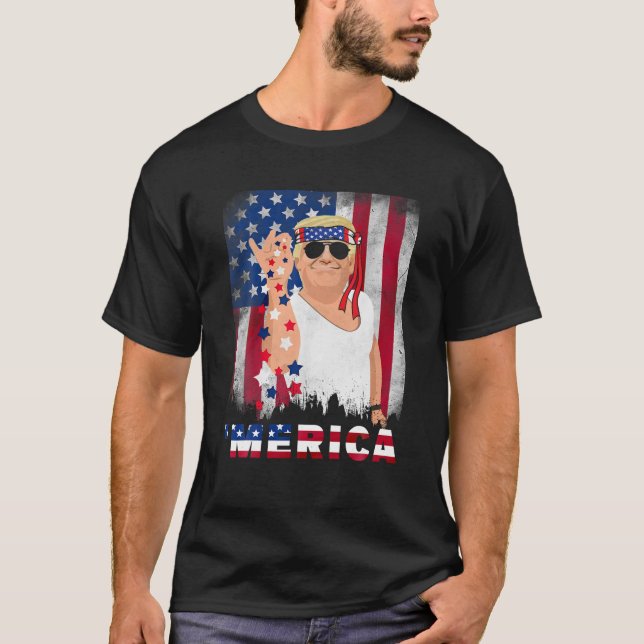 Trump Merica Bae Salt Sprinkle American Flag Patri T-Shirt (Vorderseite)