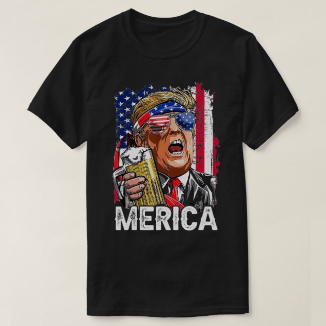 Trump Merica macht 4. Juli wieder Amerika T-Shirt (Design vorne)