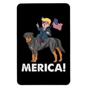 Trump Merica Rottweiler Dog American Hero Magnet