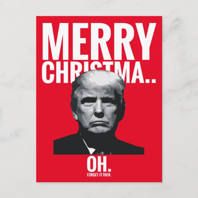Trump Merry Christmas. Oh Feiertagspostkarte (Vorderseite)