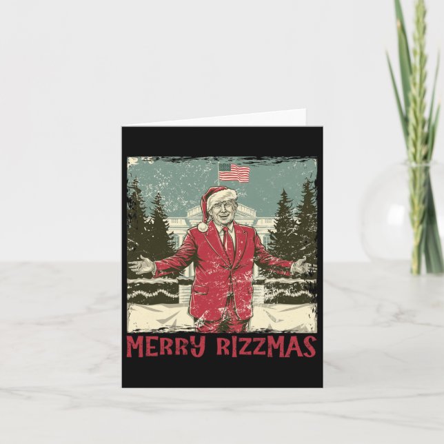 Trump Merry Rizzmas Funny Humour Trump Tance Chr Karte (Vorderseite)