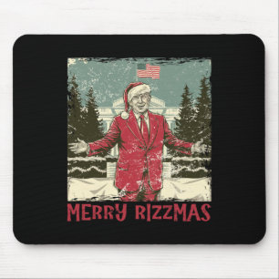 Trump Merry Rizzmas Funny Humour Trump Tance Chr Mousepad