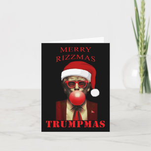 Trump Merry Rizzmas Trumpmas Funny Christmas Bubbl Karte