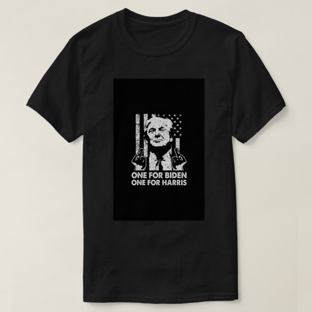 Trump - Middle Finger Biden Harris American Flag R T-Shirt (Design vorne)