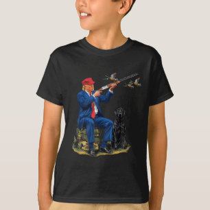 Trump mit der Hundepuppe führt Camouflage der Jagd T-Shirt