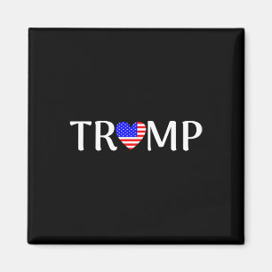 Trump mit United States Flagge Herz Magnet