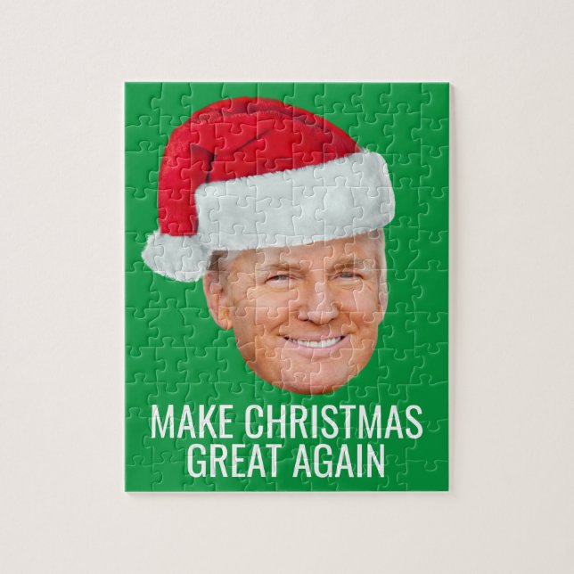 Trump mit Weihnachtsmannmütze - Weihnachten wieder (Vertikal)