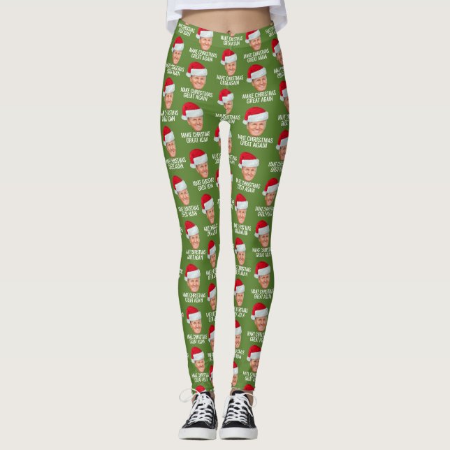 Trump mit Weihnachtsmannmütze - Weihnachten wieder Leggings (Vorderseite)