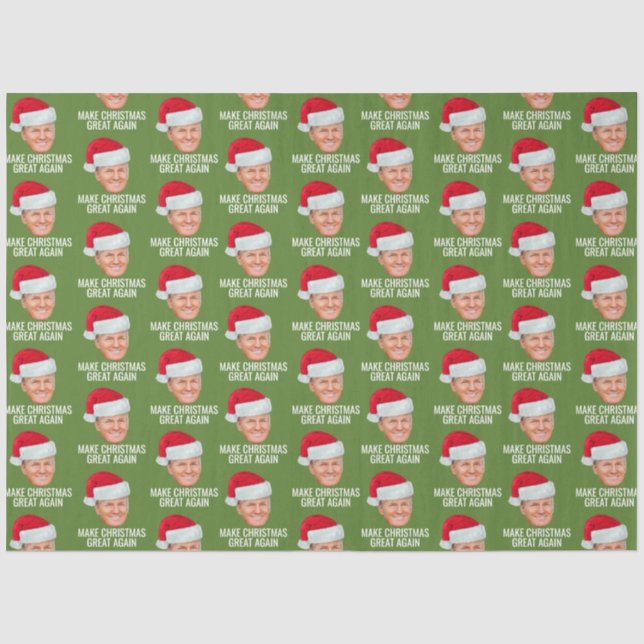 Trump mit Weihnachtsmannmütze - Weihnachten wieder Seidenpapier (Vorderseite)