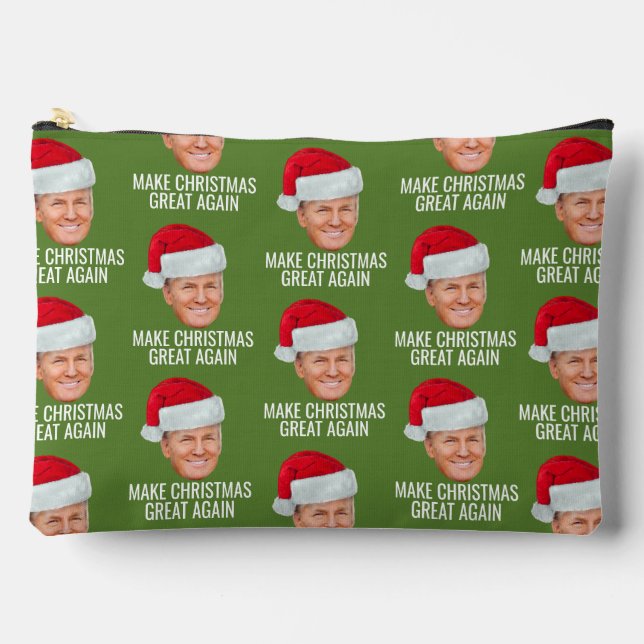 Trump mit Weihnachtsmannmütze - Weihnachten wieder Zubehörtasche (Vorderseite)