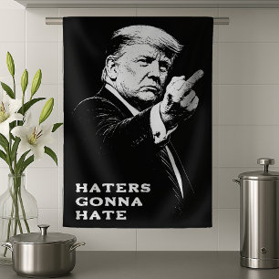 Trump Mittelfinger 2026 Meme Lustig Geschirrtuch
