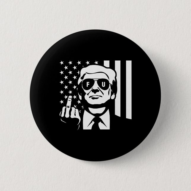 Trump Mittelfinger Poster  Button (Vorderseite)