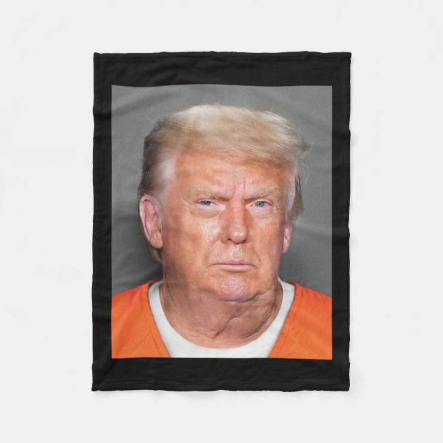 Trump Mugshot Fleecedecke (Vorderseite)