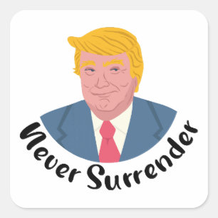 Trump Mugshot nie übergeben Quadratischer Aufkleber