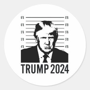 Trump Mugshot Präsident 2024 Runder Aufkleber