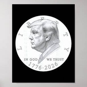 Trump-Münze Ein Dollar Poster