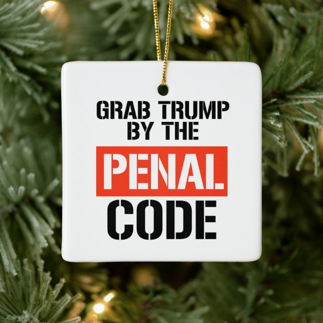 Trump nach dem Strafgesetzbuch Keramikornament (Baum)