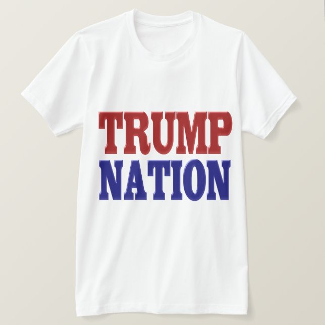 Trump Nation Rot Blau T-Shirt (Design vorne)