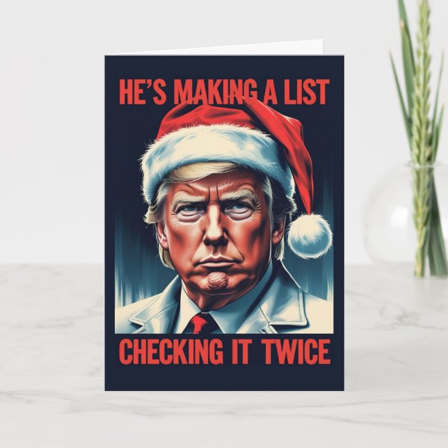 Trump Naughty List Weihnachtskarte | Feiertage Karte (Vorderseite)