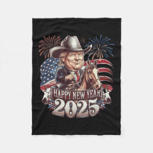 Trump Neues Jahr 2025 Patriotisches Pferd Trump Am Fleecedecke