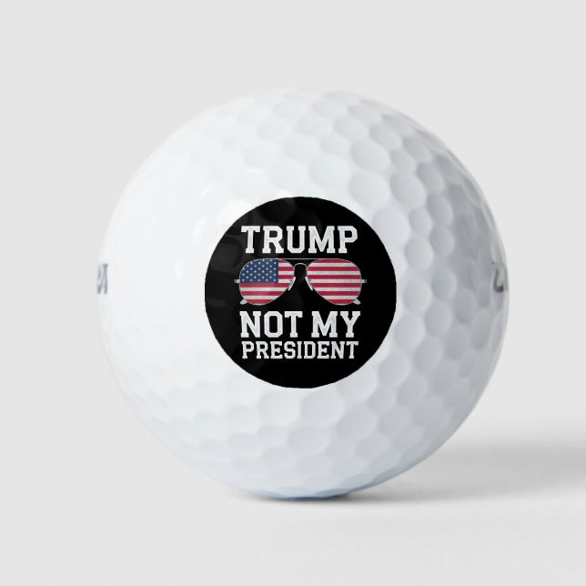 Trump nicht mein Präsident gegen Trump Golfball (Vorderseite)