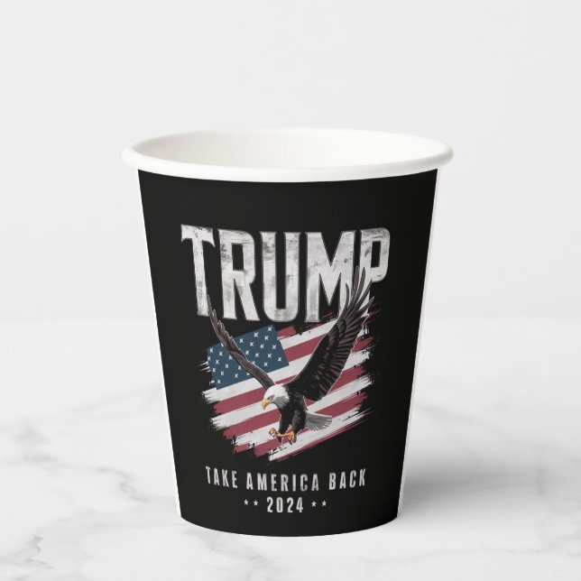 Trump nimmt die Wahlen 2024 Vintag zurück Pappbecher (Vorderseite)