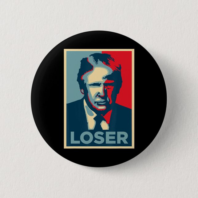 Trump Obama Hope Poster Loser Button (Vorderseite)