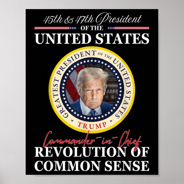 Trump-Oberbefehlshaber 45 47 Revolution von Poster (Vorne)