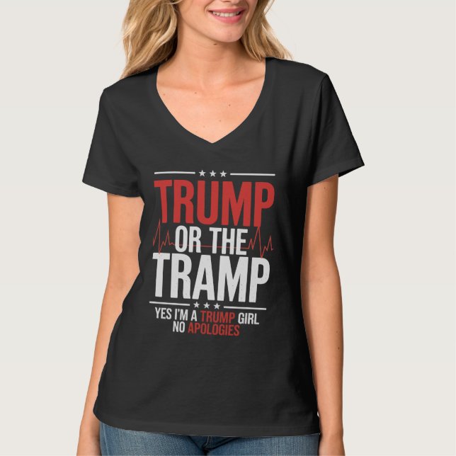 Trump oder das Trump-Patriot Trump-Mädchen entschu T-Shirt (Vorderseite)