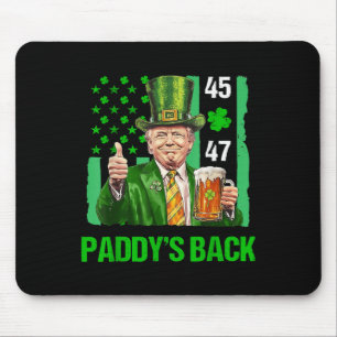 Trump Paddys Back 45 47 St Patricks Day Usa Flag Mousepad