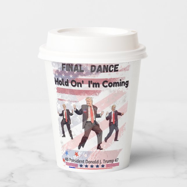 Trump Paper Beverage Tasse mit Deckel Pappbecher (Vorderseite)