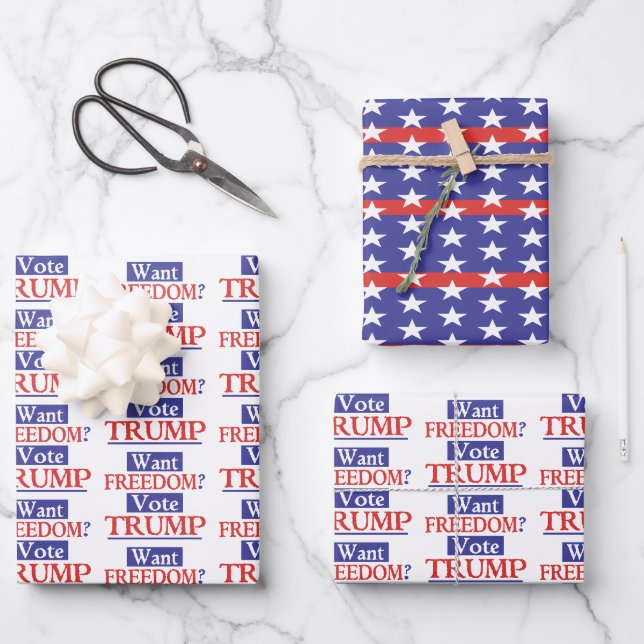 Trump-Papier zum Freiheitsentzug Geschenkpapier Set (Vorderseite)